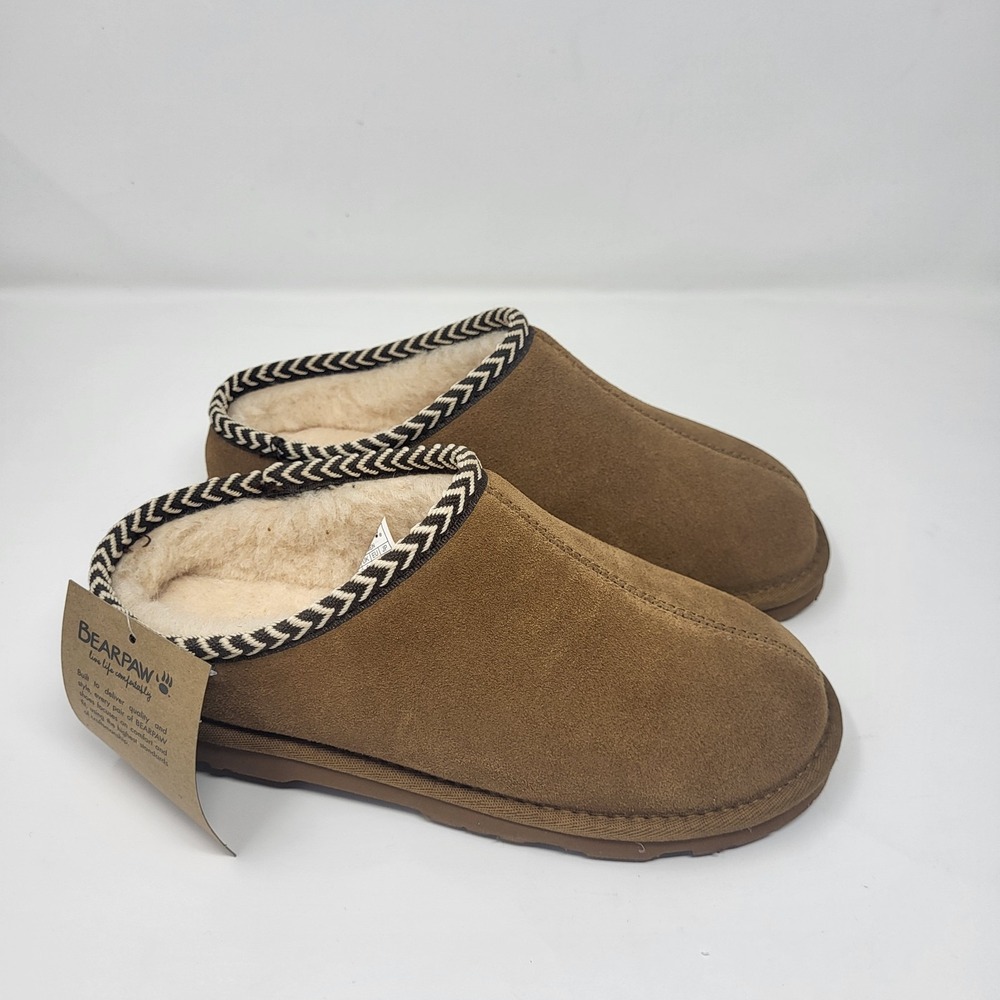 BEARPAW Tabitha Women's Brown Suede Mule Slip On Slippers Waterproof Size 8 M